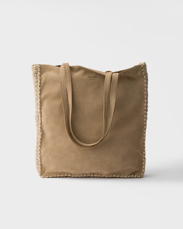 Grand sac à main en daim et crochet
