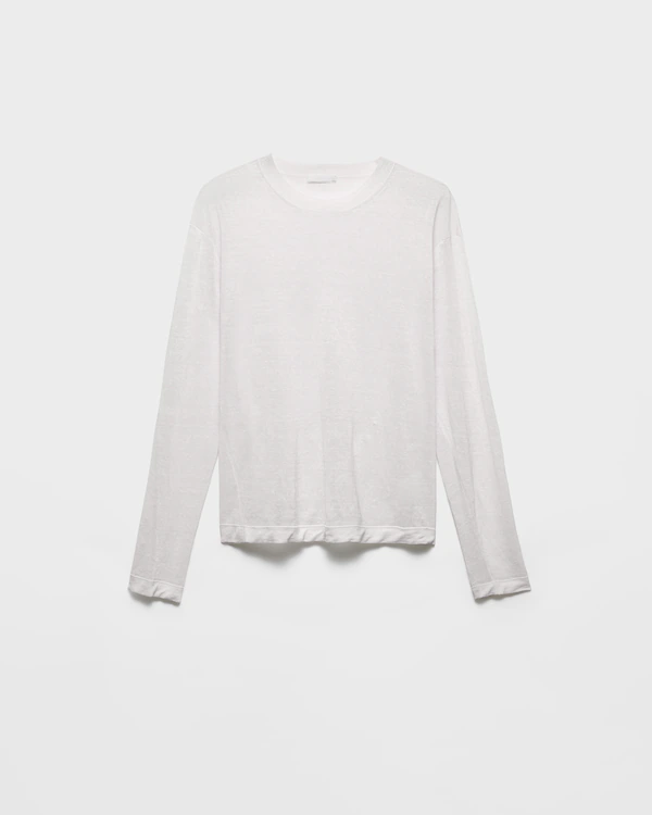 Pull en lin et soie à manches longues