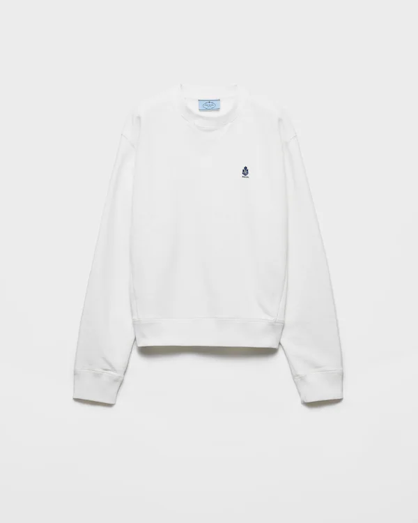Sweat-shirt en coton à col rond