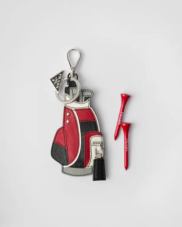 Charms de sac à tee pour golf en cuir Saffiano
