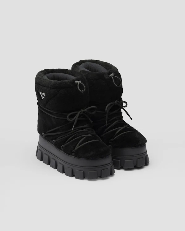Chaussons d'après-ski en shearling