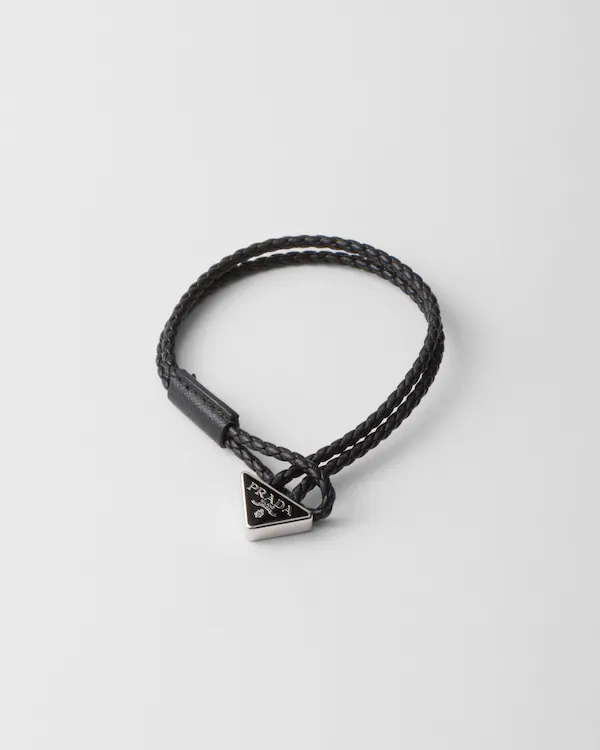 Bracelet en cuir nappa tressé