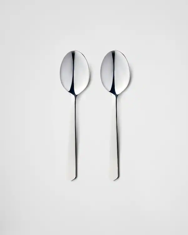 Ensemble de deux cuillères à thé en acier inoxydable