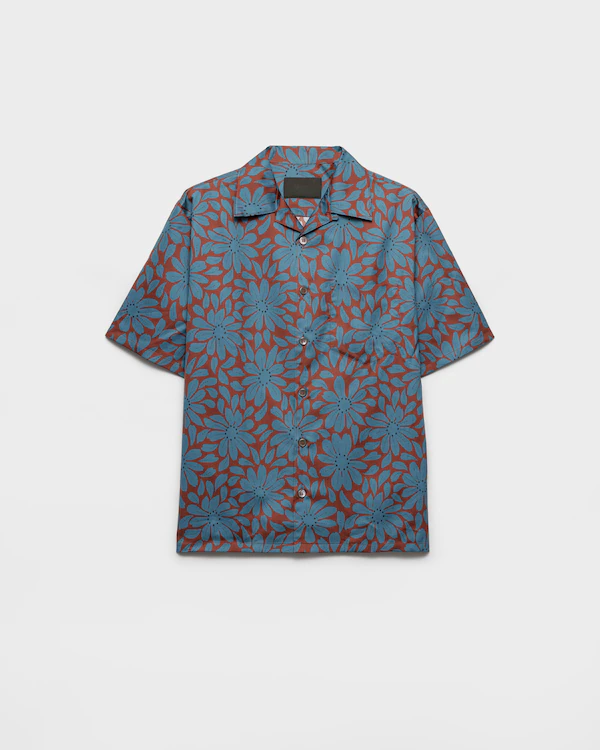 Chemise à manches courtes en coton mélangé