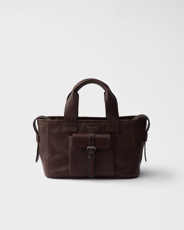 Sac à main en cuir Prada Route moyen
