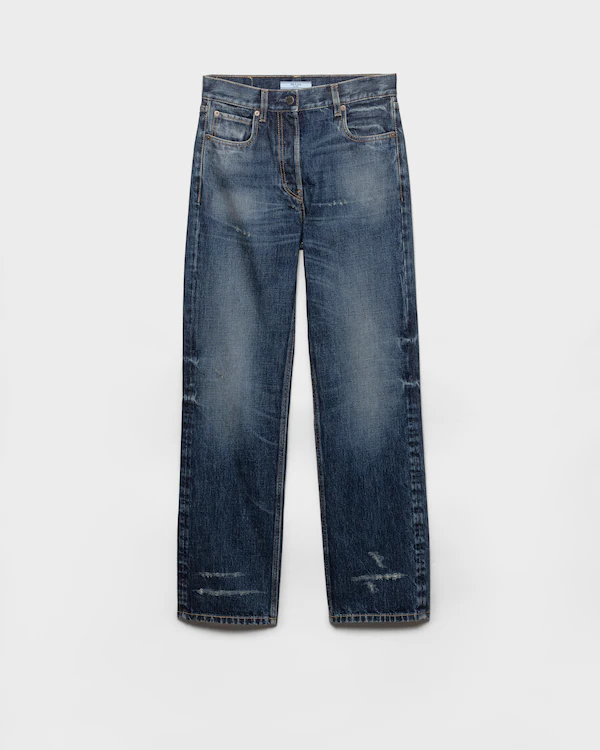 Jean denim droit lavé
