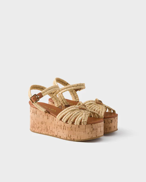 Sandales à plateforme en crochet