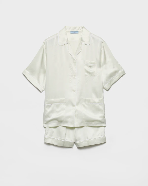 Pajamas en satin effet vintage avec short