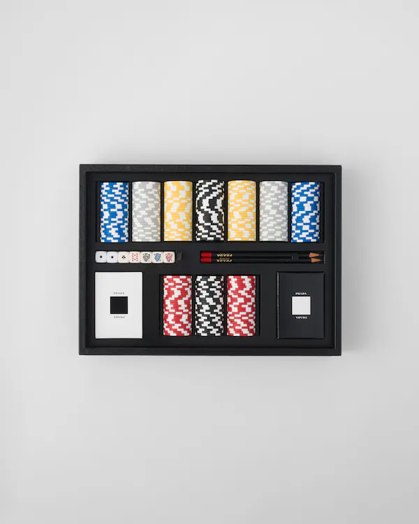 Jeux de poker en cuir Saffiano