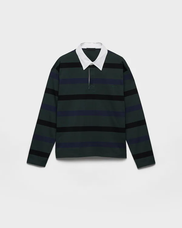Chemise polo en coton à manches longues