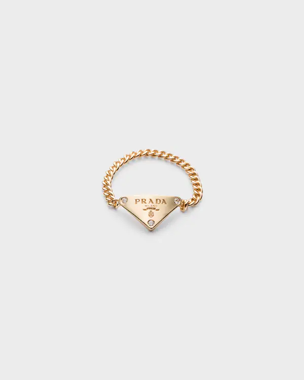 Bague chaîne or éternel en or jaune avec diamants
