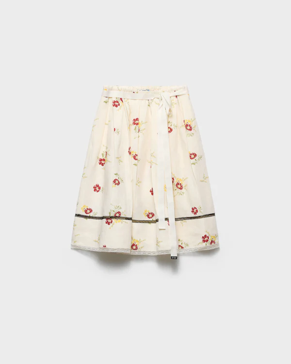 Jupe en lin imprimé floral
