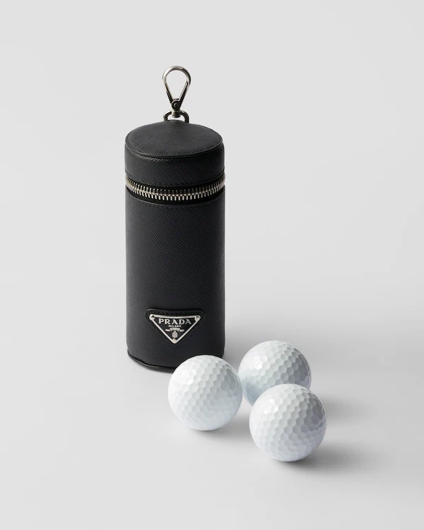Étui à balles de golf en cuir Saffiano
