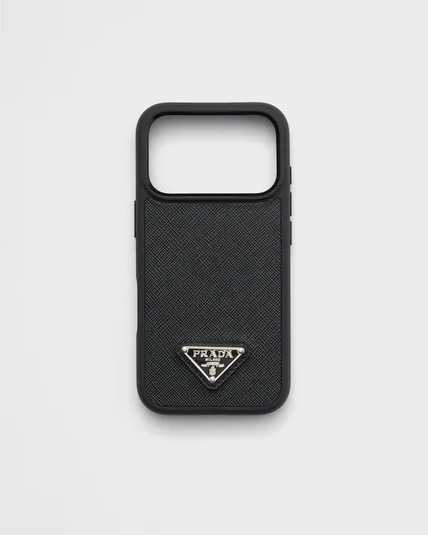 Housse en cuir Saffiano pour iPhone 17 Pro