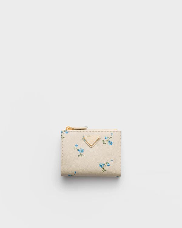 Portefeuille en cuir Saffiano imprimé petit