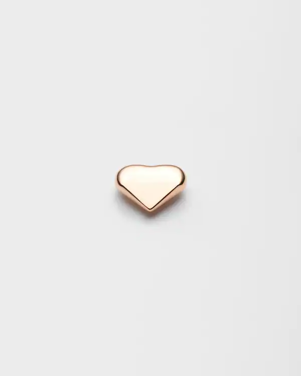Boucle d'oreille unique en forme de cœur en or rose nano Eternal Gold