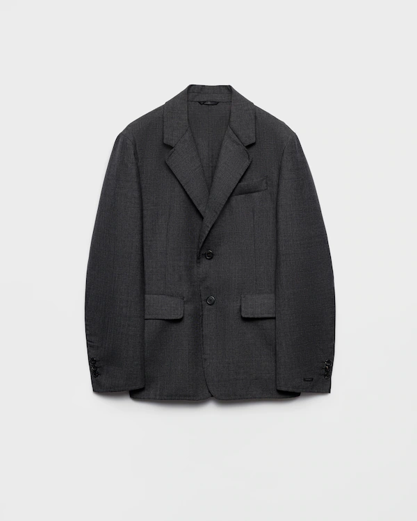 Veste en laine à mélangé à boutonnage simple