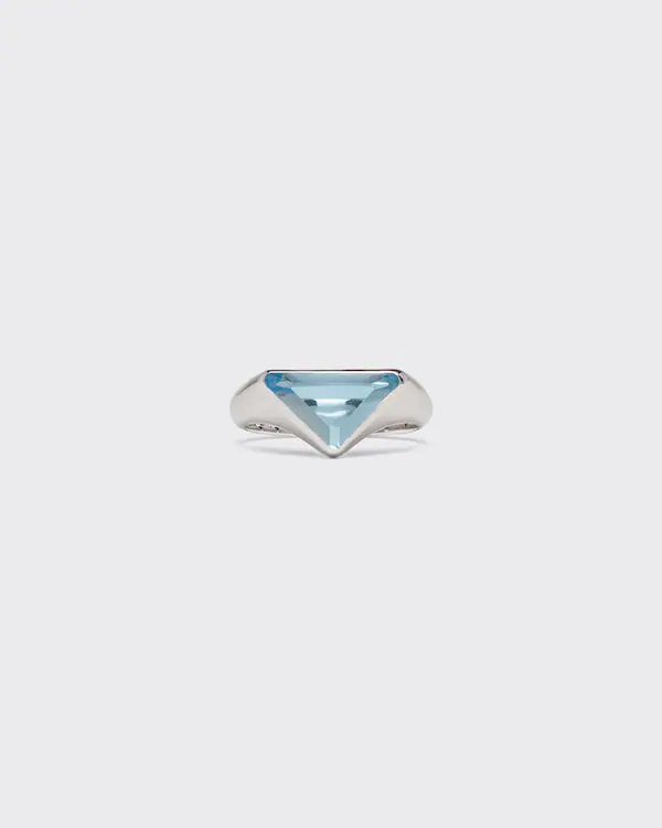 Anneau logo topaze bleu suisse