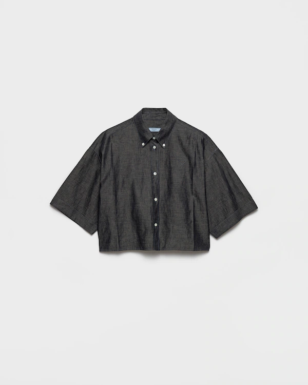Chemise à manches courtes en chambray