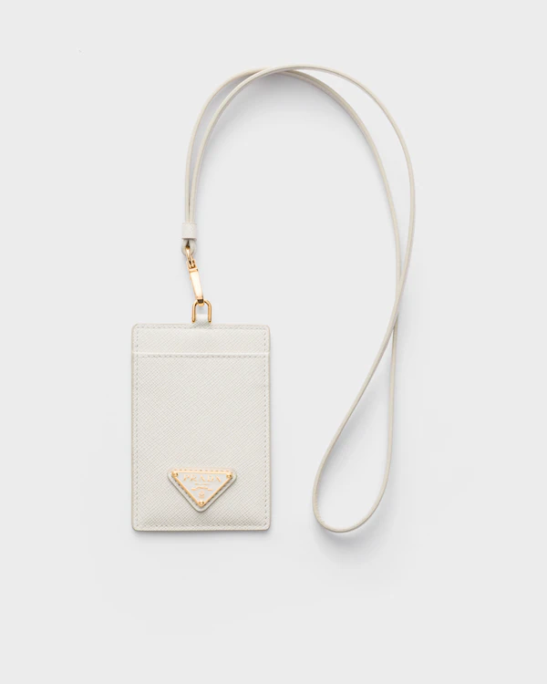 Porte-badge en cuir Saffiano