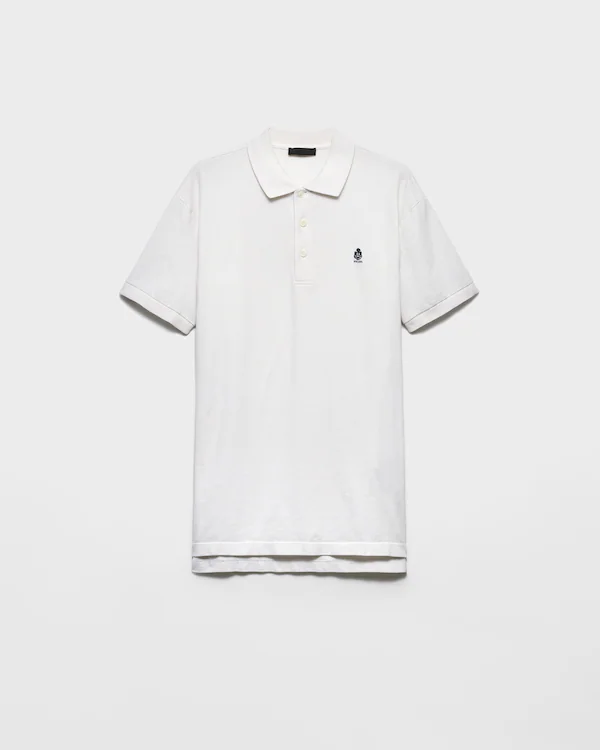Chemise polo en coton teint en pièce
