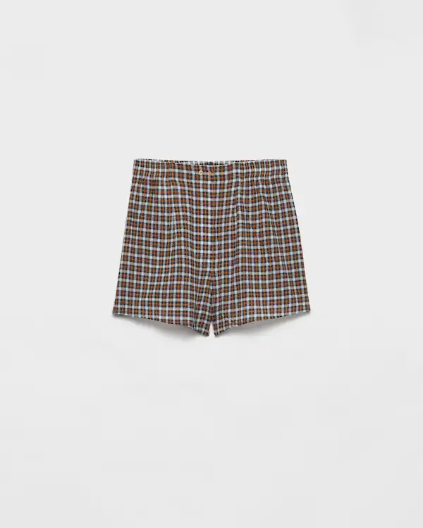 Shorts en georgette à carreaux