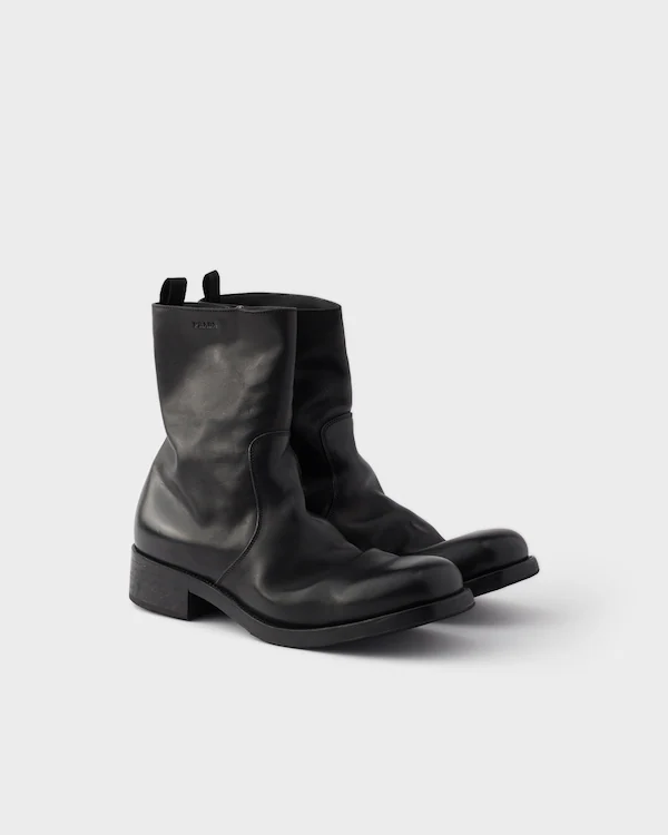 Bottes en cuir à fermeture éclair