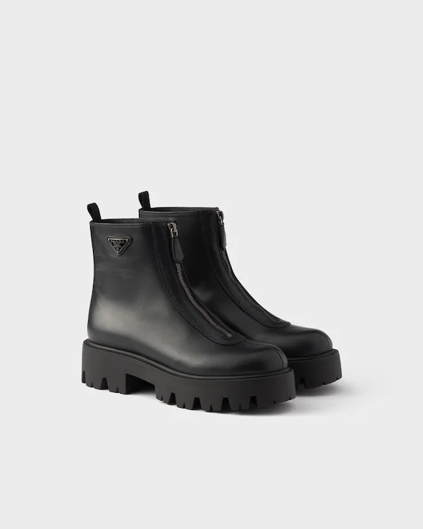 Botteaux à zip en cuir