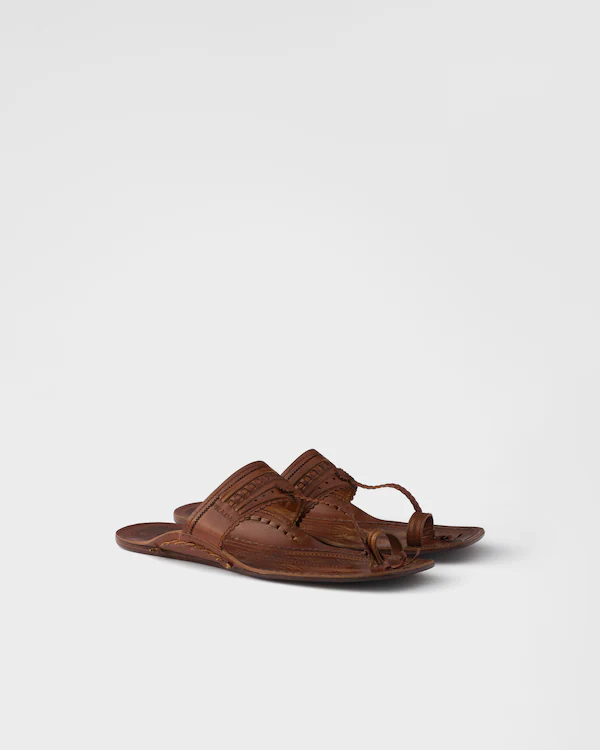 Sandales en cuir Prada Made in India x Inspiré des chappals Kolhapuri