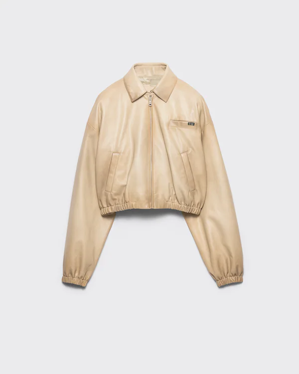 Veste en cuir nappa courte