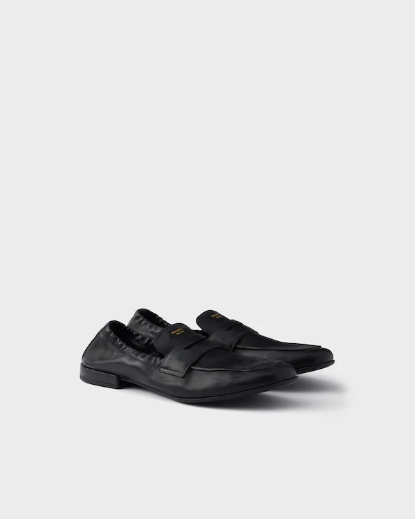 Mocassins en cuir vieilli à motif déstructuré