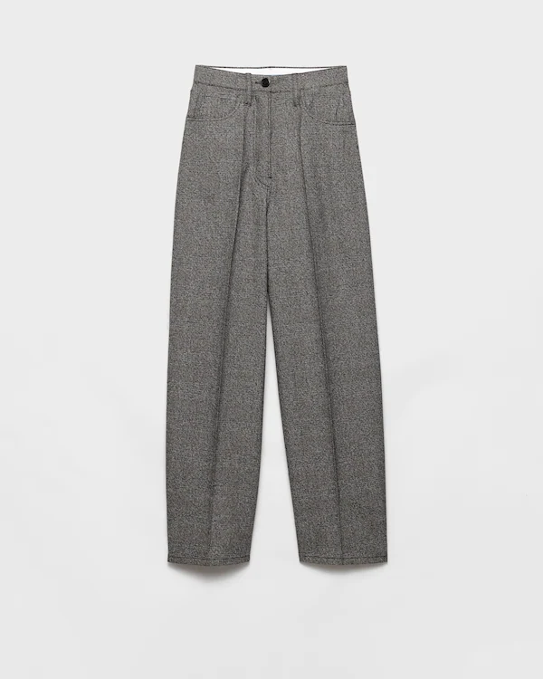 Pantalon en laine mouliné à motif Prince of Wales