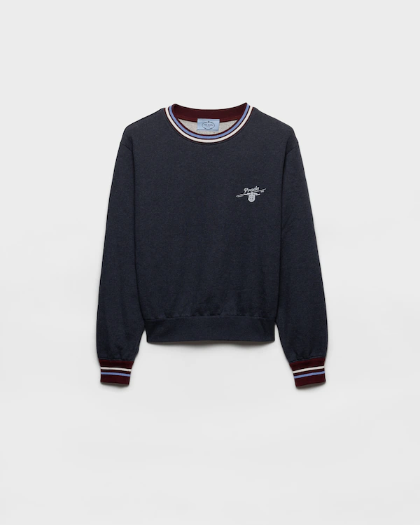 Sweat-shirt en molleton coton à col rond