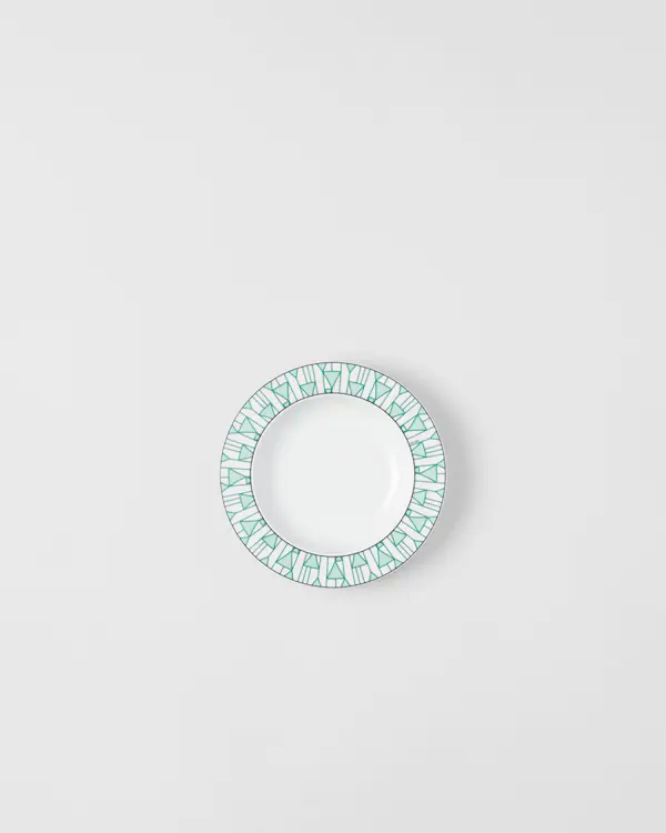 Jeux de deux assiettes à soupe en porcelaine - Vert Vienne