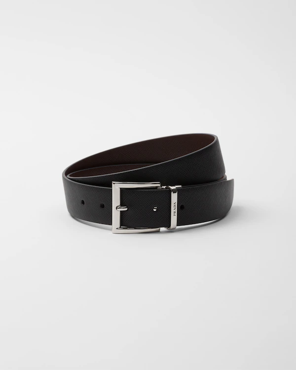 Ceinture en cuir Saffiano à sens unique