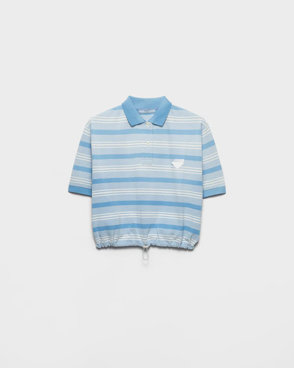 Chemise polo piqué à imprimé rayé