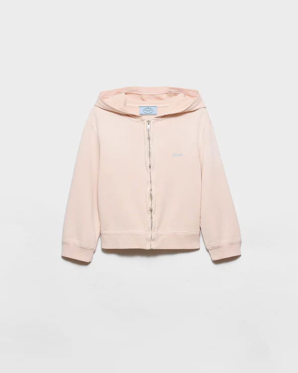 Veste à capuche en molleton coton avec fermeture éclair