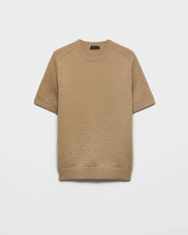 Pull à manches courtes en laine