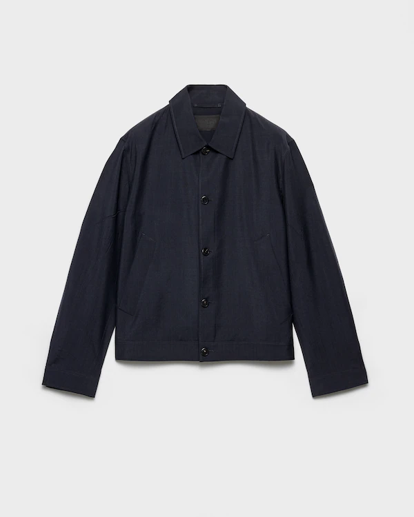 Veste blouson en mohair et laine