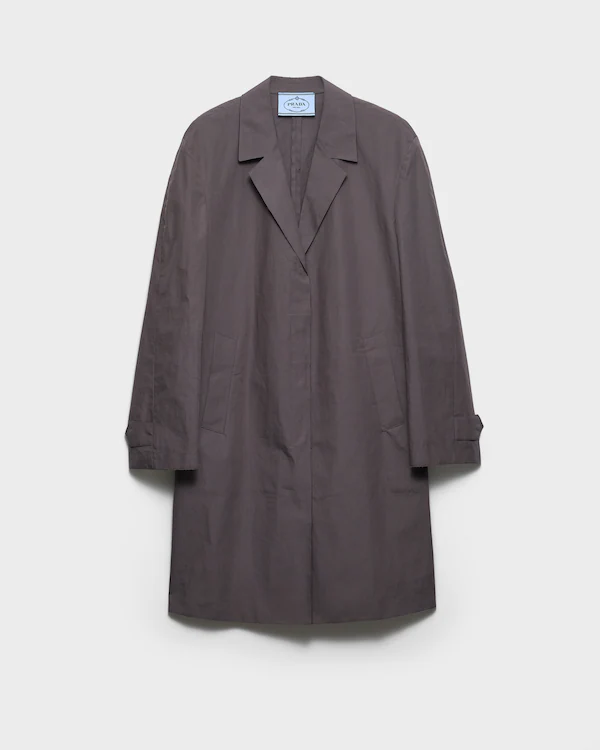 Manteau en popeline double à boutonnage simple