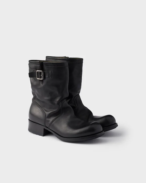 Bottes mi-mollet en cuir