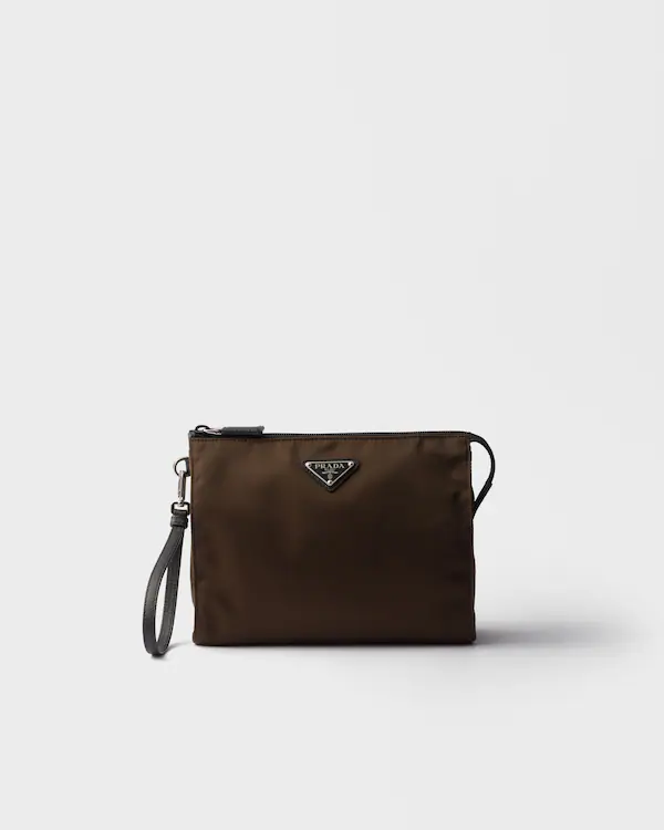 Nécessaire en Re-Nylon et cuir Saffiano