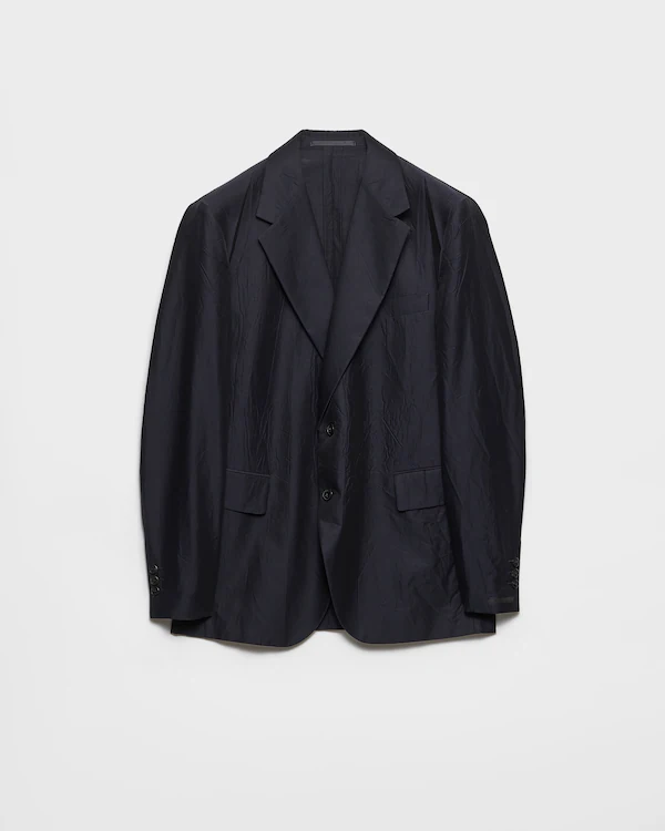 Veste en coton et soie à boutonnage simple