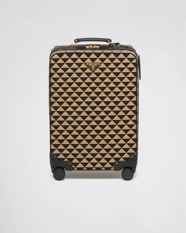 Valise en tissu brodé Prada Symbole
