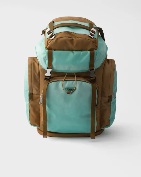 Sac à dos en Re-Nylon et cuir Saffiano large