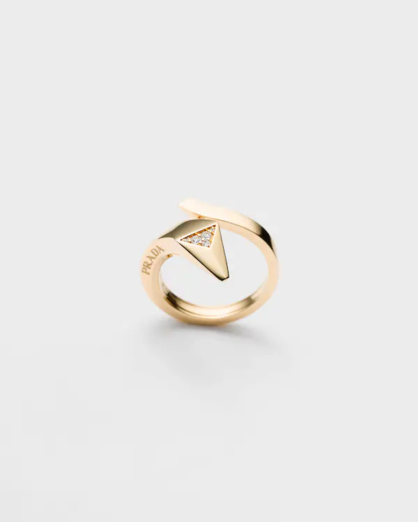 Anneau mini serpent Eternal Gold en or jaune et diamants