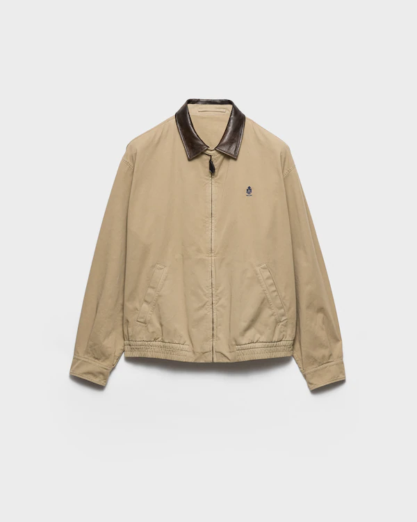 Veste en coton avec détails en cuir