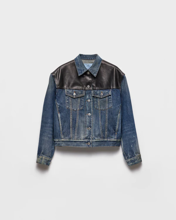 Veste en denim et cuir