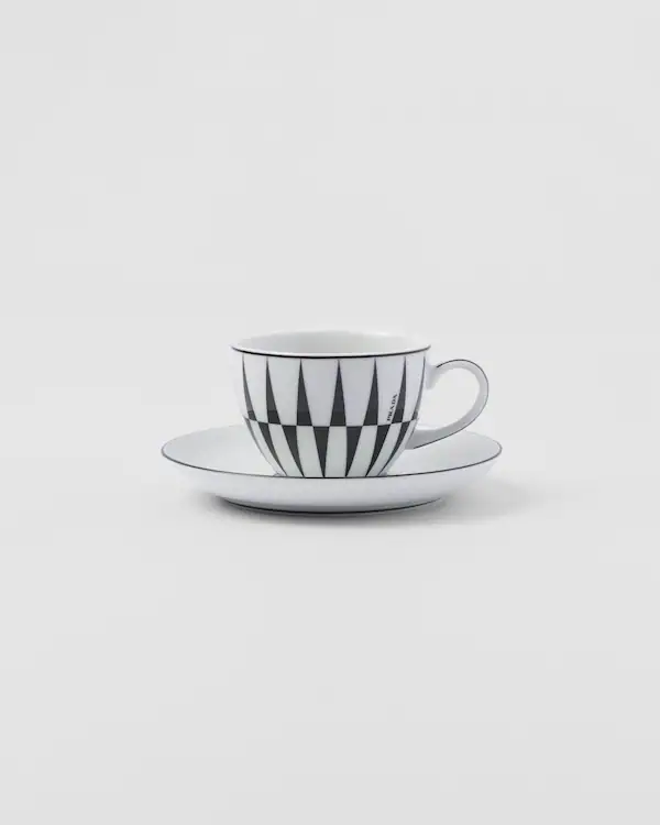 Jeux de quatre tasses à espresso en porcelaine - Rayures