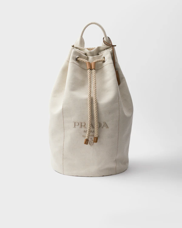 Sac à dos à cordon de serrage en mélange lin